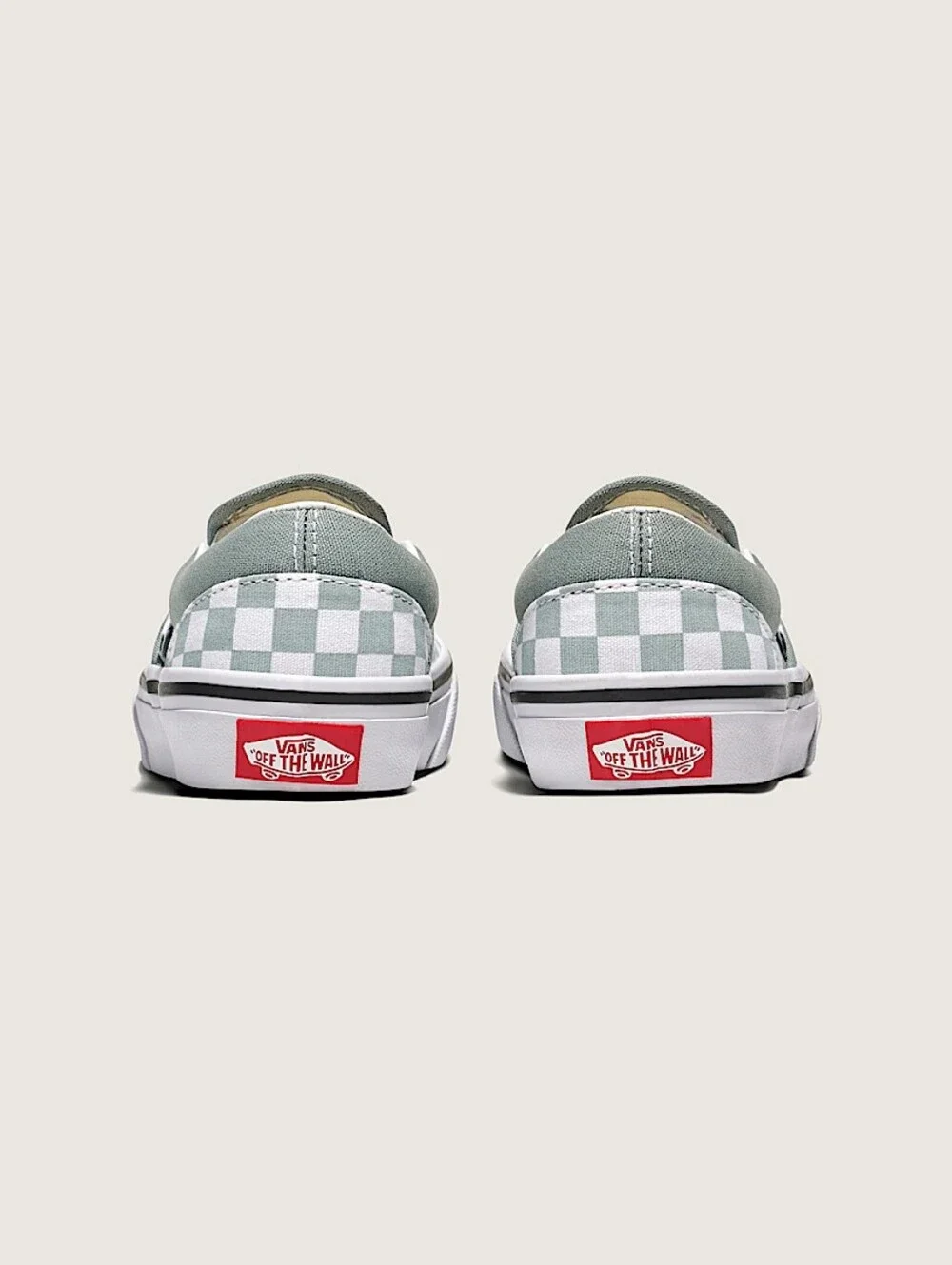 NWT Sz 11 Vans Little Kids Classic Slip-On Checkerboard Shoe Pure Gray/White